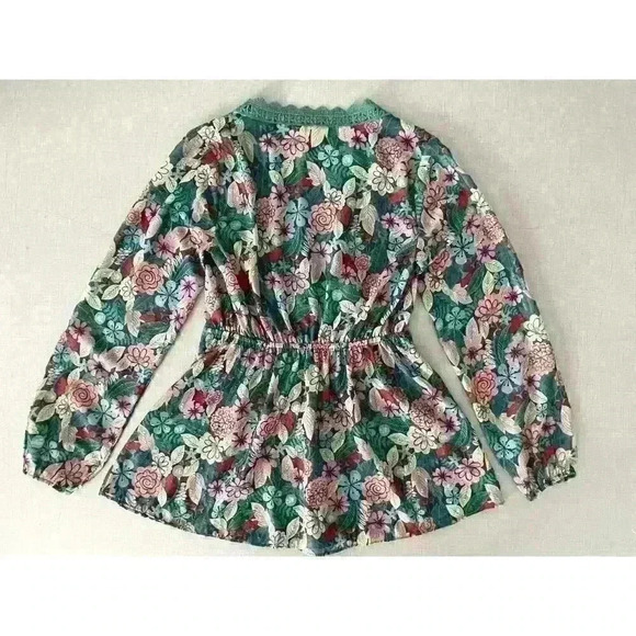 Matilda Jane Sz XS Kookaburra Floral Blouse Green Feminine Pretty Cottagecore - Picture 13 of 16